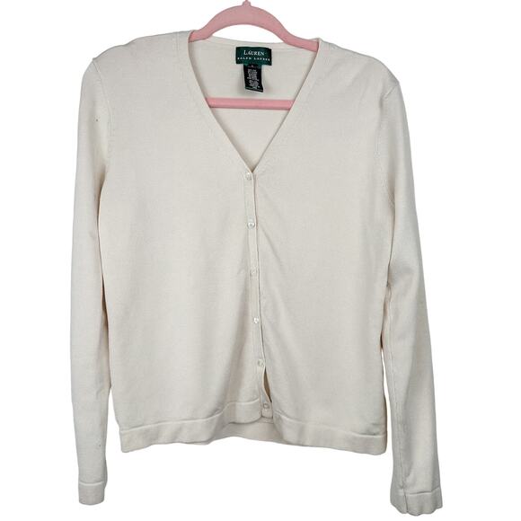 Vintage Lauren Ralph Lauren Cardigan Silk Sweater - Picture 1 of 6